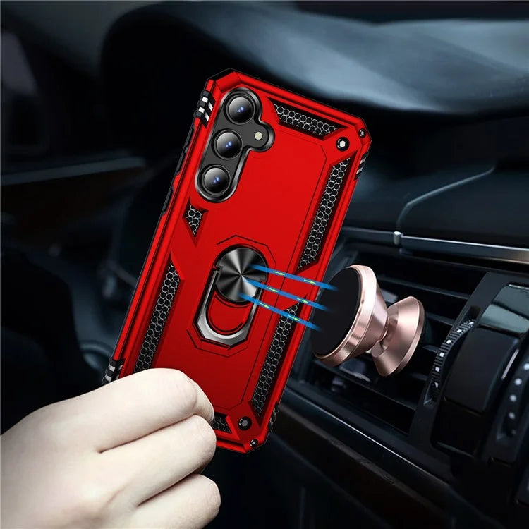 For Samsung Galaxy A55 5G Cell Phone Case Anti-scratch TPU+PC Cover with Ring Kickstand