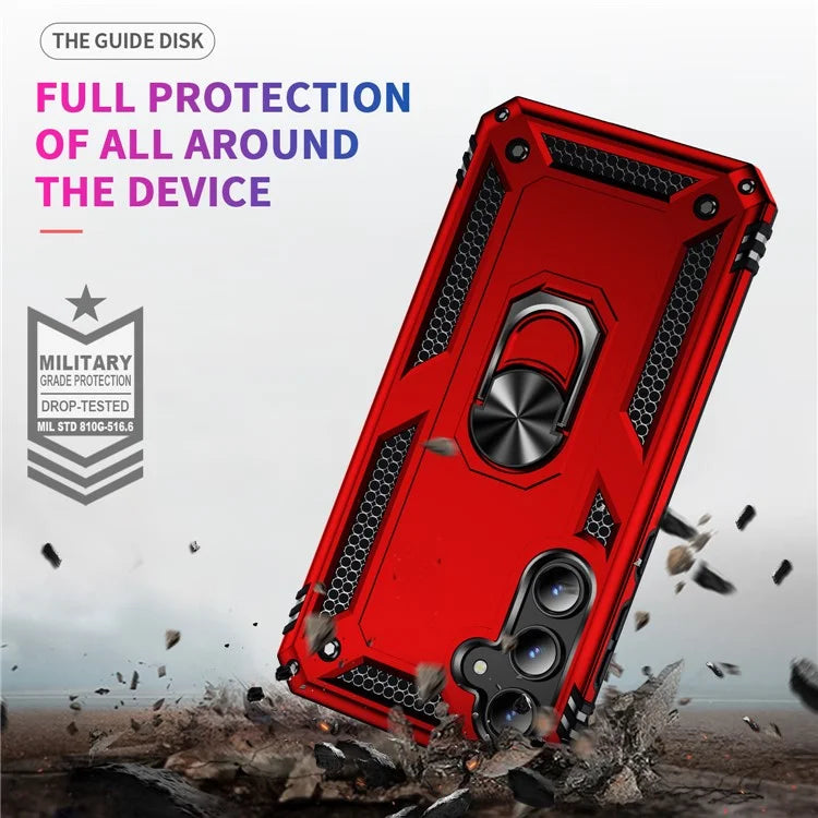 For Samsung Galaxy A55 5G Cell Phone Case Anti-scratch TPU+PC Cover with Ring Kickstand