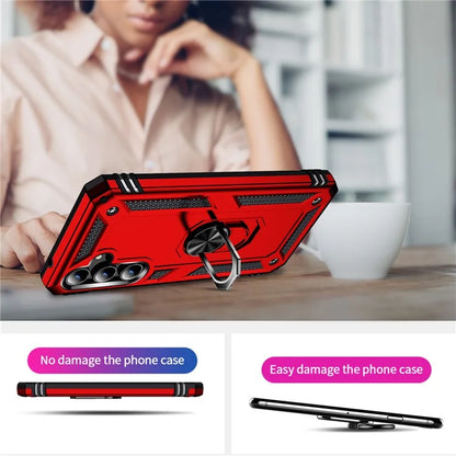 For Samsung Galaxy A55 5G Cell Phone Case Anti-scratch TPU+PC Cover with Ring Kickstand
