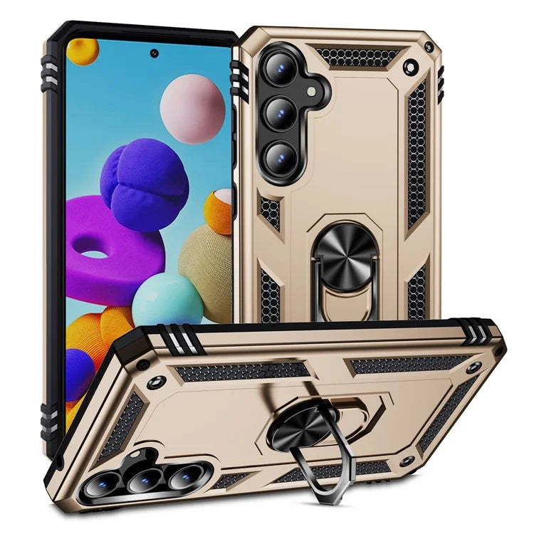 For Samsung Galaxy A55 5G Cell Phone Case Anti-scratch TPU+PC Cover with Ring Kickstand