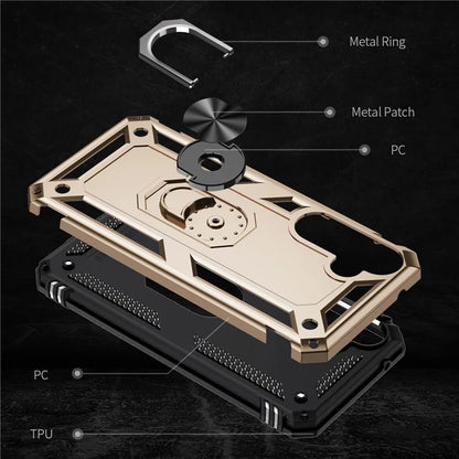 For Samsung Galaxy A55 5G Cell Phone Case Anti-scratch TPU+PC Cover with Ring Kickstand