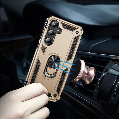 For Samsung Galaxy A55 5G Cell Phone Case Anti-scratch TPU+PC Cover with Ring Kickstand