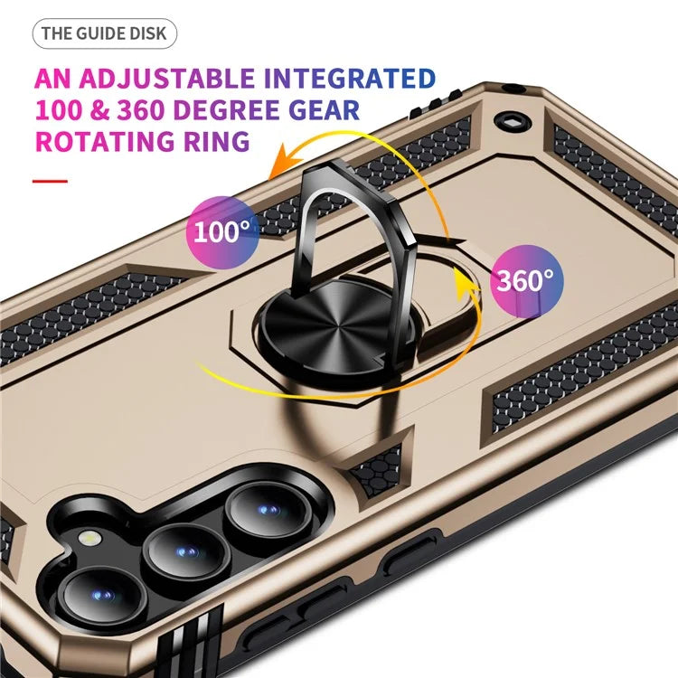For Samsung Galaxy A55 5G Cell Phone Case Anti-scratch TPU+PC Cover with Ring Kickstand