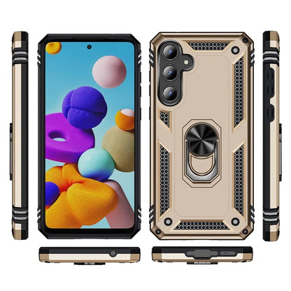 For Samsung Galaxy A55 5G Cell Phone Case Anti-scratch TPU+PC Cover with Ring Kickstand