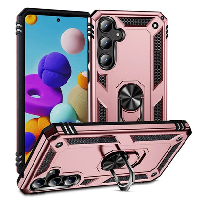 For Samsung Galaxy A55 5G Cell Phone Case Anti-scratch TPU+PC Cover with Ring Kickstand