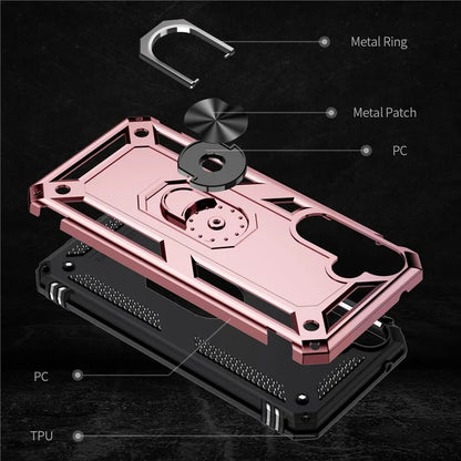 For Samsung Galaxy A55 5G Cell Phone Case Anti-scratch TPU+PC Cover with Ring Kickstand
