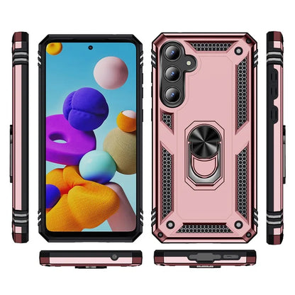 For Samsung Galaxy A55 5G Cell Phone Case Anti-scratch TPU+PC Cover with Ring Kickstand