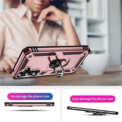 For Samsung Galaxy A55 5G Cell Phone Case Anti-scratch TPU+PC Cover with Ring Kickstand