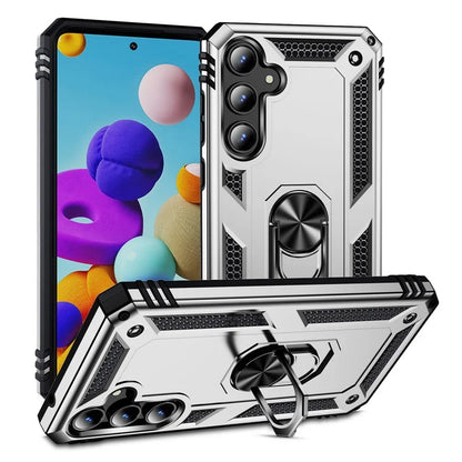 For Samsung Galaxy A55 5G Cell Phone Case Anti-scratch TPU+PC Cover with Ring Kickstand