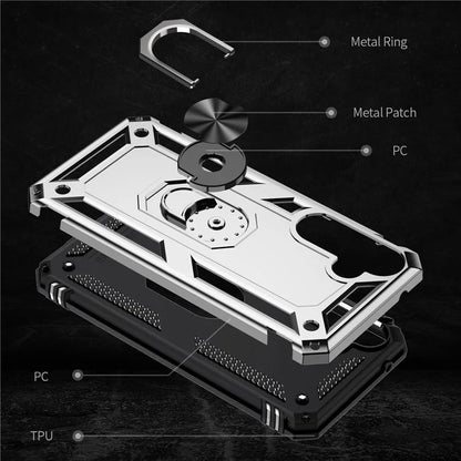 For Samsung Galaxy A55 5G Cell Phone Case Anti-scratch TPU+PC Cover with Ring Kickstand