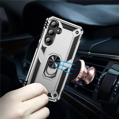 For Samsung Galaxy A55 5G Cell Phone Case Anti-scratch TPU+PC Cover with Ring Kickstand