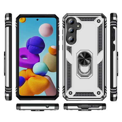 For Samsung Galaxy A55 5G Cell Phone Case Anti-scratch TPU+PC Cover with Ring Kickstand