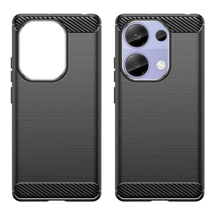 For Xiaomi Redmi Note 13 Pro 4G / Poco M6 Pro 4G Case Carbon Fiber Texture TPU Phone Cover