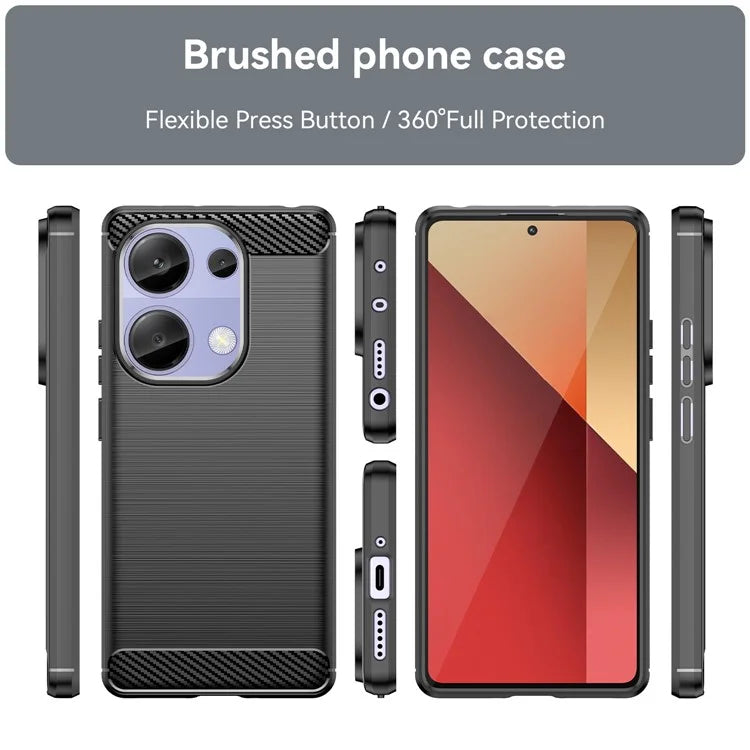 For Xiaomi Redmi Note 13 Pro 4G / Poco M6 Pro 4G Case Carbon Fiber Texture TPU Phone Cover