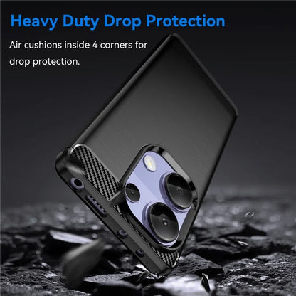 For Xiaomi Redmi Note 13 Pro 4G / Poco M6 Pro 4G Case Carbon Fiber Texture TPU Phone Cover