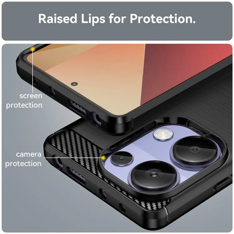 For Xiaomi Redmi Note 13 Pro 4G / Poco M6 Pro 4G Case Carbon Fiber Texture TPU Phone Cover
