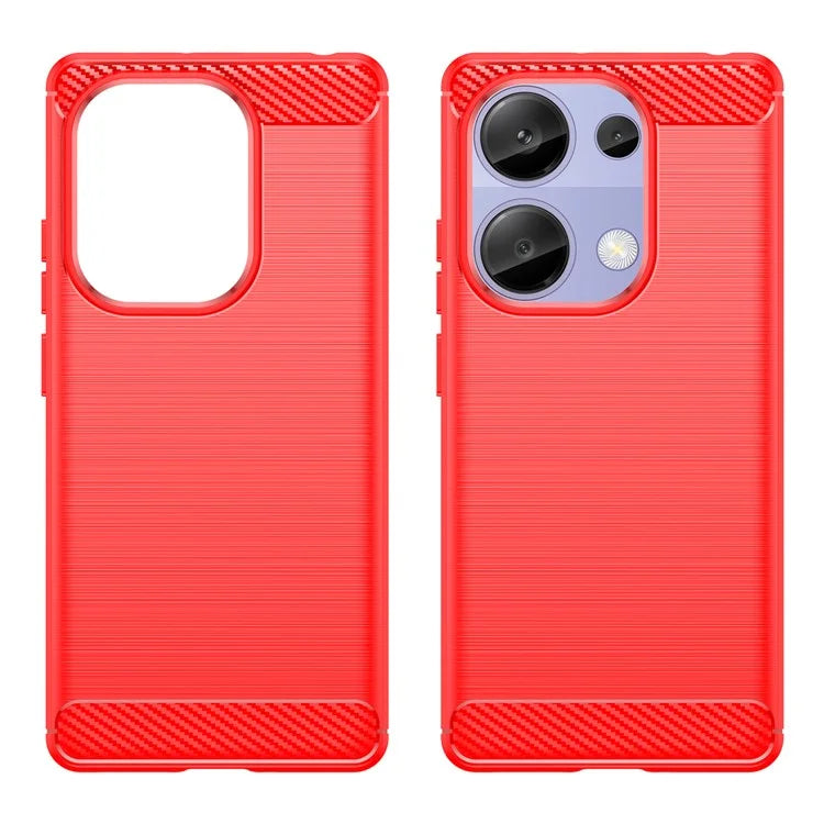 For Xiaomi Redmi Note 13 Pro 4G / Poco M6 Pro 4G Case Carbon Fiber Texture TPU Phone Cover