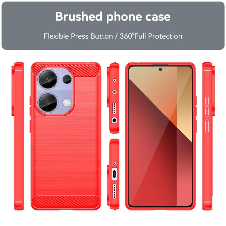 For Xiaomi Redmi Note 13 Pro 4G / Poco M6 Pro 4G Case Carbon Fiber Texture TPU Phone Cover