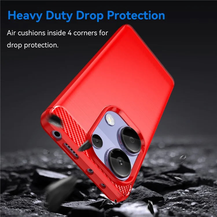 For Xiaomi Redmi Note 13 Pro 4G / Poco M6 Pro 4G Case Carbon Fiber Texture TPU Phone Cover