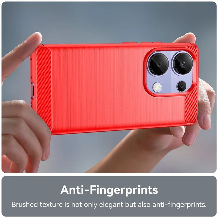 For Xiaomi Redmi Note 13 Pro 4G / Poco M6 Pro 4G Case Carbon Fiber Texture TPU Phone Cover