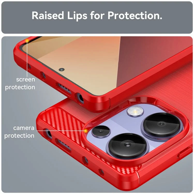 For Xiaomi Redmi Note 13 Pro 4G / Poco M6 Pro 4G Case Carbon Fiber Texture TPU Phone Cover