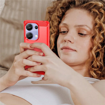 For Xiaomi Redmi Note 13 Pro 4G / Poco M6 Pro 4G Case Carbon Fiber Texture TPU Phone Cover