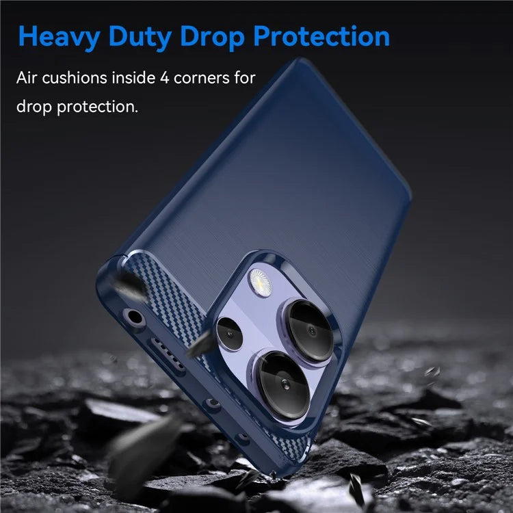 For Xiaomi Redmi Note 13 Pro 4G / Poco M6 Pro 4G Case Carbon Fiber Texture TPU Phone Cover