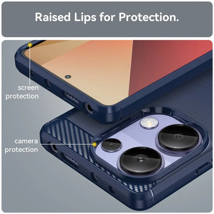 For Xiaomi Redmi Note 13 Pro 4G / Poco M6 Pro 4G Case Carbon Fiber Texture TPU Phone Cover