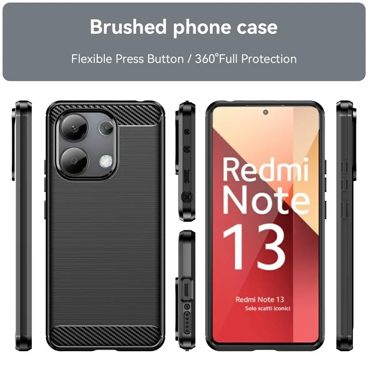 For Xiaomi Redmi Note 13 4G TPU Case Carbon Fiber Texture Mobile Phone Cover