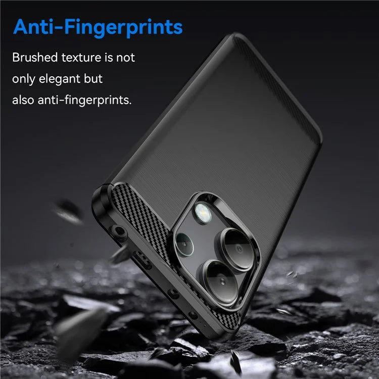 For Xiaomi Redmi Note 13 4G TPU Case Carbon Fiber Texture Mobile Phone Cover
