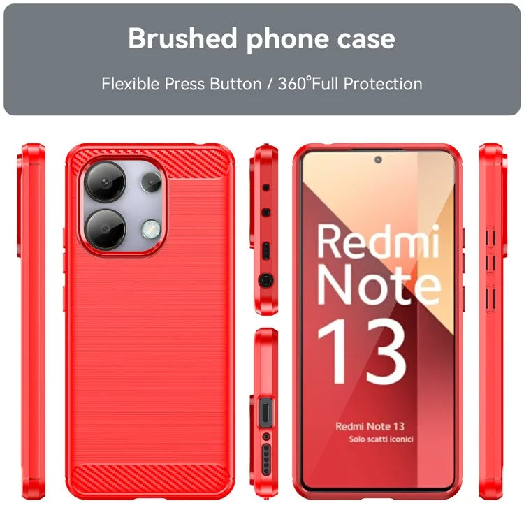 For Xiaomi Redmi Note 13 4G TPU Case Carbon Fiber Texture Mobile Phone Cover
