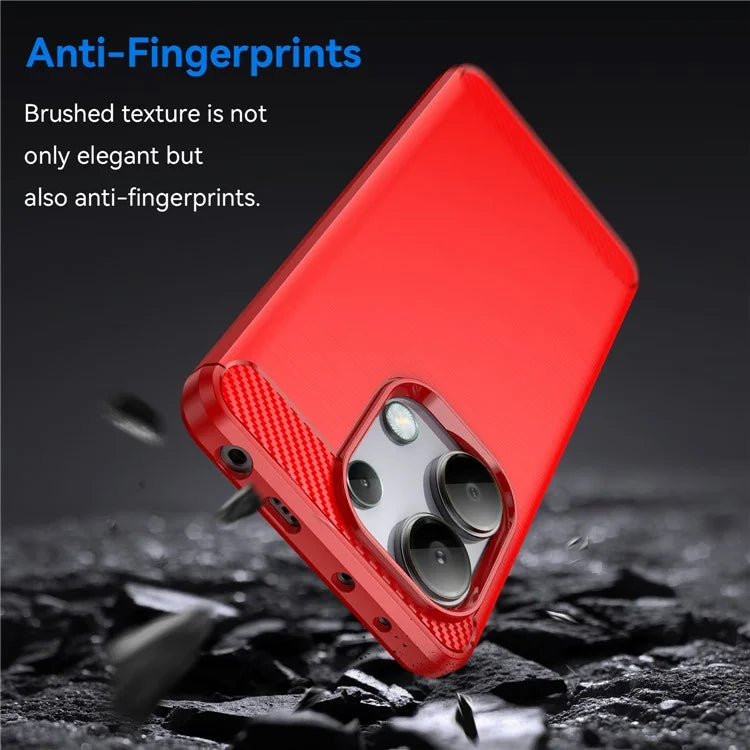 For Xiaomi Redmi Note 13 4G TPU Case Carbon Fiber Texture Mobile Phone Cover