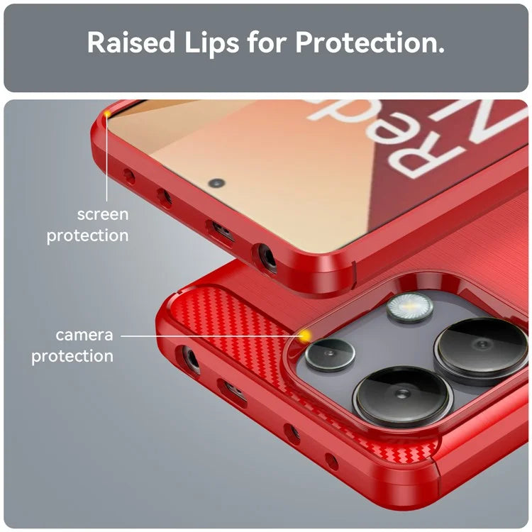 For Xiaomi Redmi Note 13 4G TPU Case Carbon Fiber Texture Mobile Phone Cover