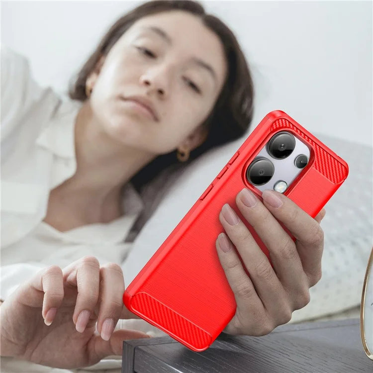 For Xiaomi Redmi Note 13 4G TPU Case Carbon Fiber Texture Mobile Phone Cover