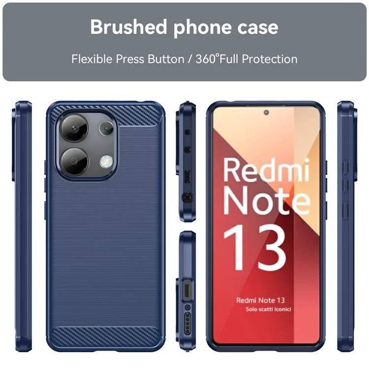 For Xiaomi Redmi Note 13 4G TPU Case Carbon Fiber Texture Mobile Phone Cover