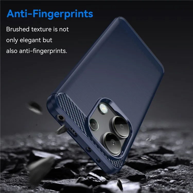 For Xiaomi Redmi Note 13 4G TPU Case Carbon Fiber Texture Mobile Phone Cover