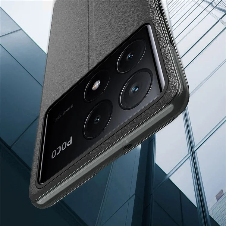 For Xiaomi Poco X6 Pro 5G / Redmi K70E 5G Phone Cover View Window Foldable Stand Case