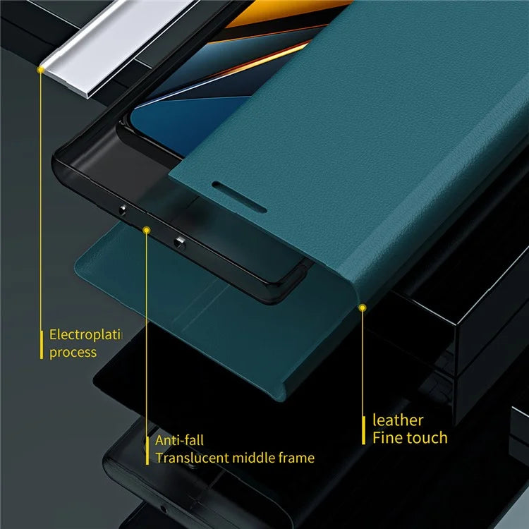 For Xiaomi Poco X6 Pro 5G / Redmi K70E 5G Case Electroplating Foldable Stand Phone Cover
