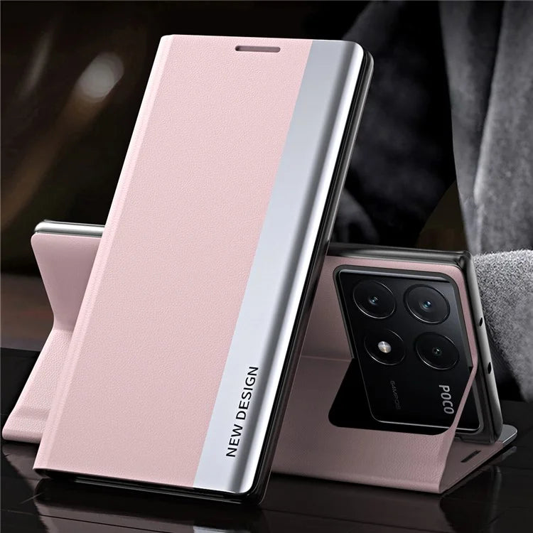 For Xiaomi Poco X6 Pro 5G / Redmi K70E 5G Case Electroplating Foldable Stand Phone Cover