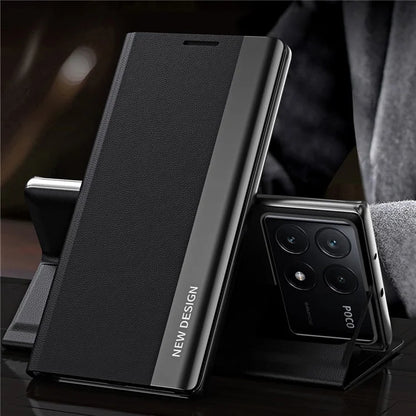 For Xiaomi Poco X6 Pro 5G / Redmi K70E 5G Case Electroplating Foldable Stand Phone Cover
