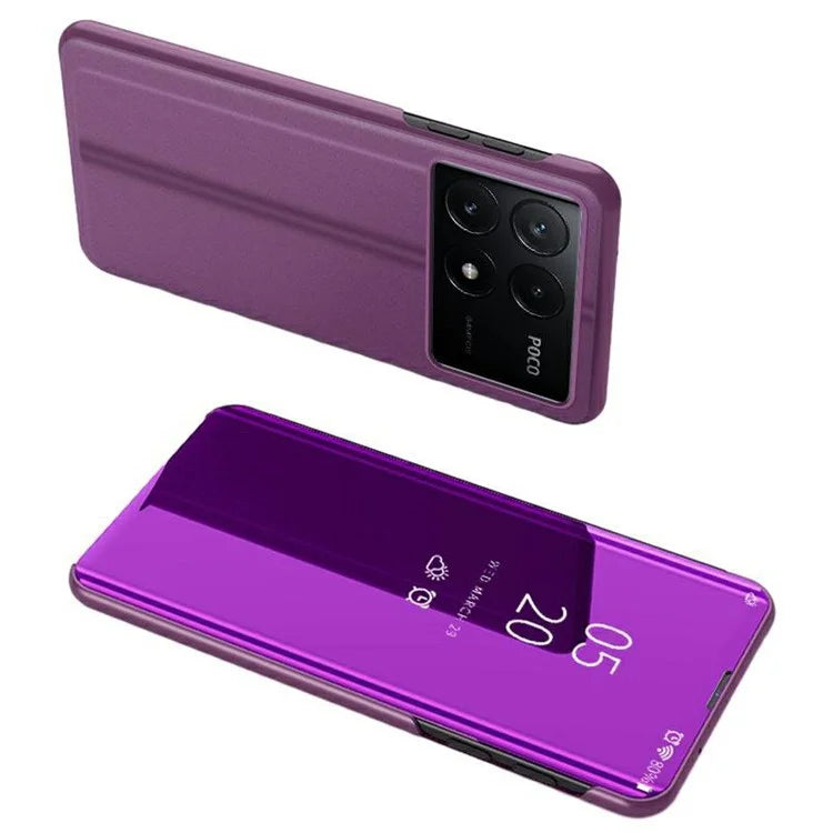 For Xiaomi Poco X6 Pro 5G / Redmi K70E 5G Case View Window Phone Cover with Stand Design