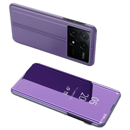 For Xiaomi Poco X6 Pro 5G / Redmi K70E 5G Case View Window Phone Cover with Stand Design  /  Blue