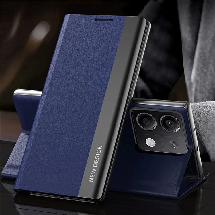 For Xiaomi Redmi Note 13 Pro 5G / Poco X6 5G Stand Case Drop-proof PC+Leather Phone Guard Cover