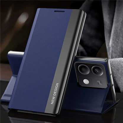 For Xiaomi Redmi Note 13 Pro 5G / Poco X6 5G Stand Case Drop-proof PC+Leather Phone Guard Cover