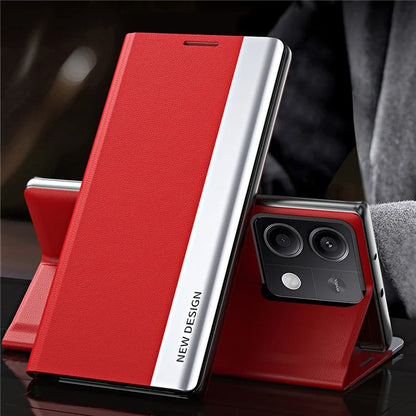 For Xiaomi Redmi Note 13 Pro 5G / Poco X6 5G Stand Case Drop-proof PC+Leather Phone Guard Cover