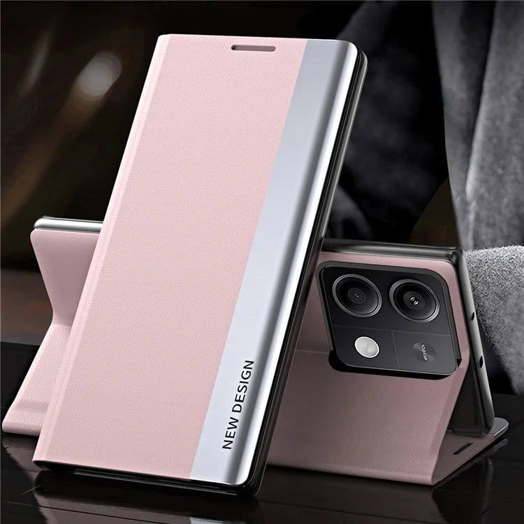 For Xiaomi Redmi Note 13 Pro 5G / Poco X6 5G Stand Case Drop-proof PC+Leather Phone Guard Cover