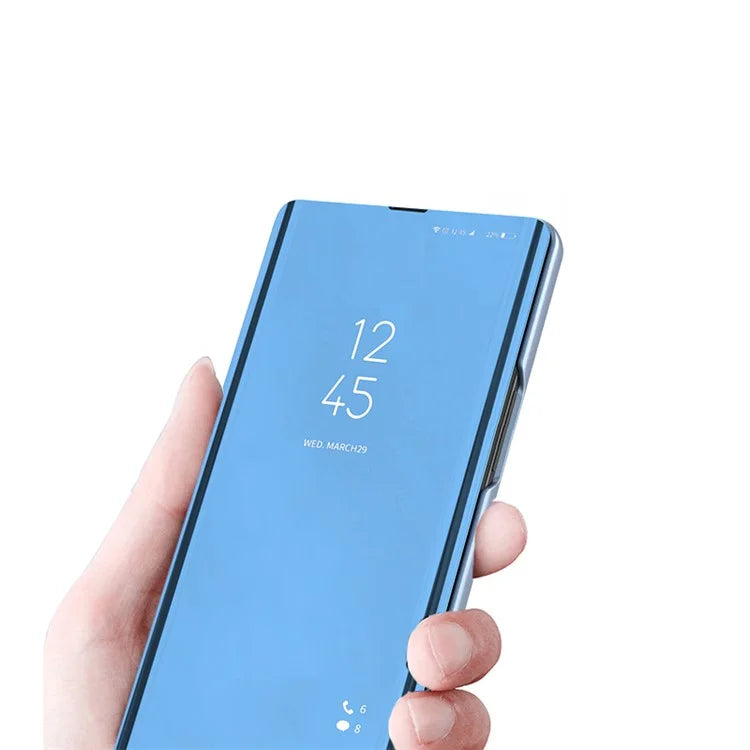 For Xiaomi Redmi Note 13 Pro 5G / Poco X6 5G Phone Case Shockproof Stand Cover with View Window Design  /  Blue