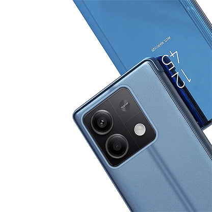For Xiaomi Redmi Note 13 Pro 5G / Poco X6 5G Phone Case Shockproof Stand Cover with View Window Design  /  Blue