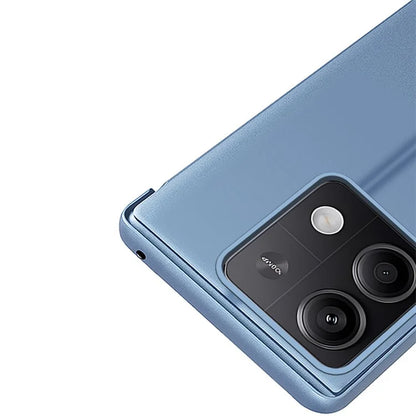 For Xiaomi Redmi Note 13 Pro 5G / Poco X6 5G Phone Case Shockproof Stand Cover with View Window Design  /  Blue