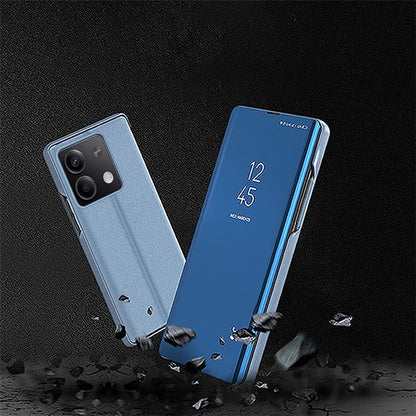 For Xiaomi Redmi Note 13 Pro 5G / Poco X6 5G Phone Case Shockproof Stand Cover with View Window Design  /  Blue